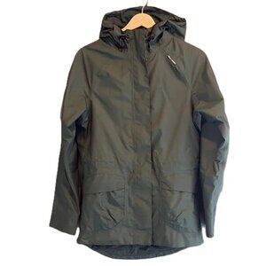 HELLY HANSEN WOMEN'S HOODED RAIN JACKET OLIVE GREEN XS